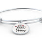 My Love Is Yours Circle Pendant Bangle Stainless Steel or 18k Gold 18-22"-Express Your Love Gifts