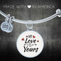 My Love Is Yours Circle Pendant Bangle Stainless Steel or 18k Gold 18-22"-Express Your Love Gifts