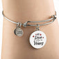 My Love Is Yours Circle Pendant Bangle Stainless Steel or 18k Gold 18-22"-Express Your Love Gifts