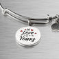 My Love Is Yours Circle Pendant Bangle Stainless Steel or 18k Gold 18-22"-Express Your Love Gifts