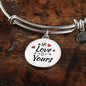 My Love Is Yours Circle Pendant Bangle Stainless Steel or 18k Gold 18-22"-Express Your Love Gifts