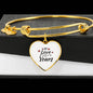 My Love Is Yours Heart Bangle Stainless Steel or 18k Gold 18-22"-Express Your Love Gifts