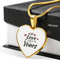 My Love Is Yours Necklace Stainless Steel or 18k Gold Heart Pendant 18-22"-Express Your Love Gifts