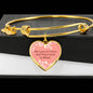 My Love is Yours Pink Heart Bangle Stainless Steel or 18k Gold 18-22"-Express Your Love Gifts