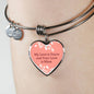 My Love is Yours Pink Heart Bangle Stainless Steel or 18k Gold 18-22"-Express Your Love Gifts