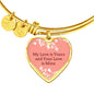 My Love is Yours Pink Heart Bangle Stainless Steel or 18k Gold 18-22"-Express Your Love Gifts