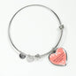 My Love is Yours Pink Heart Bangle Stainless Steel or 18k Gold 18-22"-Express Your Love Gifts