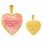 My Love Is Yours Pink Necklace Stainless Steel or 18k Gold Heart Pendant 18-22"-Express Your Love Gifts