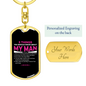 My Man 5 things to Know Mom Keychain Stainless Steel or 18k Gold Dog Tag Keyring-Express Your Love Gifts