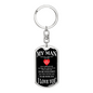 My Missing Piece Keychain Stainless Steel or 18k Gold Dog Tag Keyring-Express Your Love Gifts