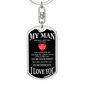 My Missing Piece Keychain Stainless Steel or 18k Gold Dog Tag Keyring-Express Your Love Gifts