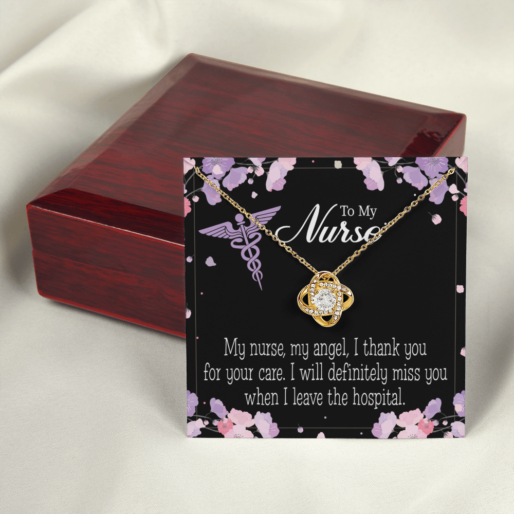 My Nurse My Angel Healthcare Medical Worker Nurse Appreciation Gift Infinity Knot Necklace Message Card-Express Your Love Gifts