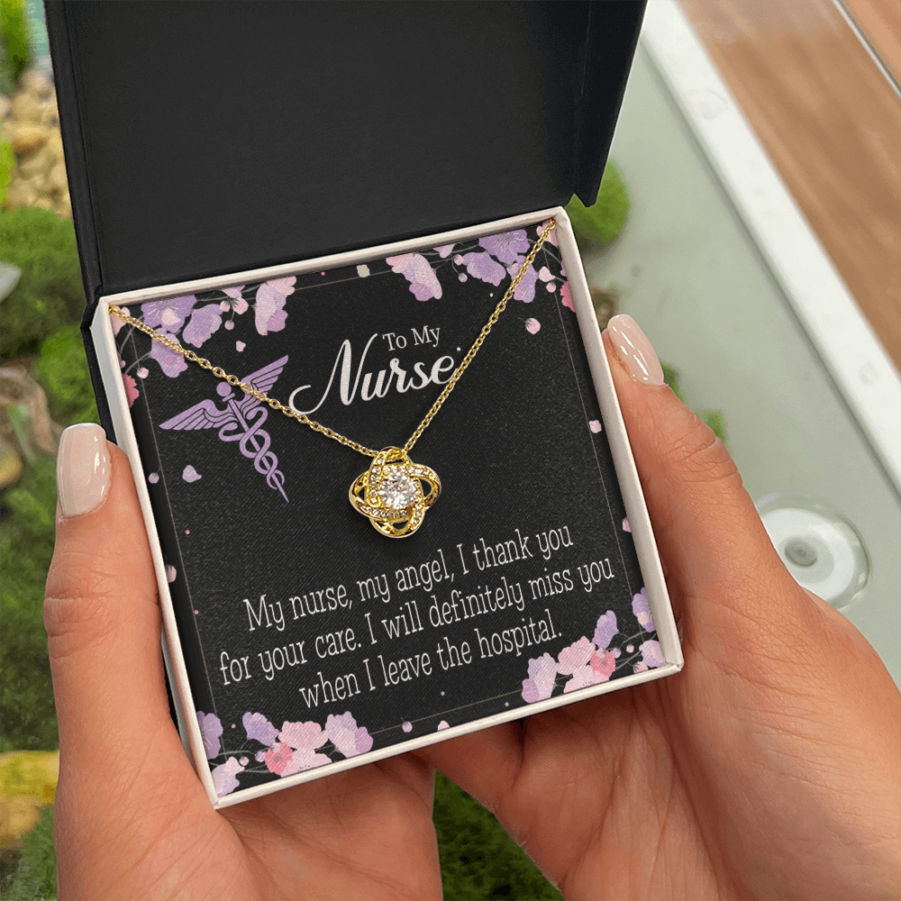 My Nurse My Angel Healthcare Medical Worker Nurse Appreciation Gift Infinity Knot Necklace Message Card-Express Your Love Gifts