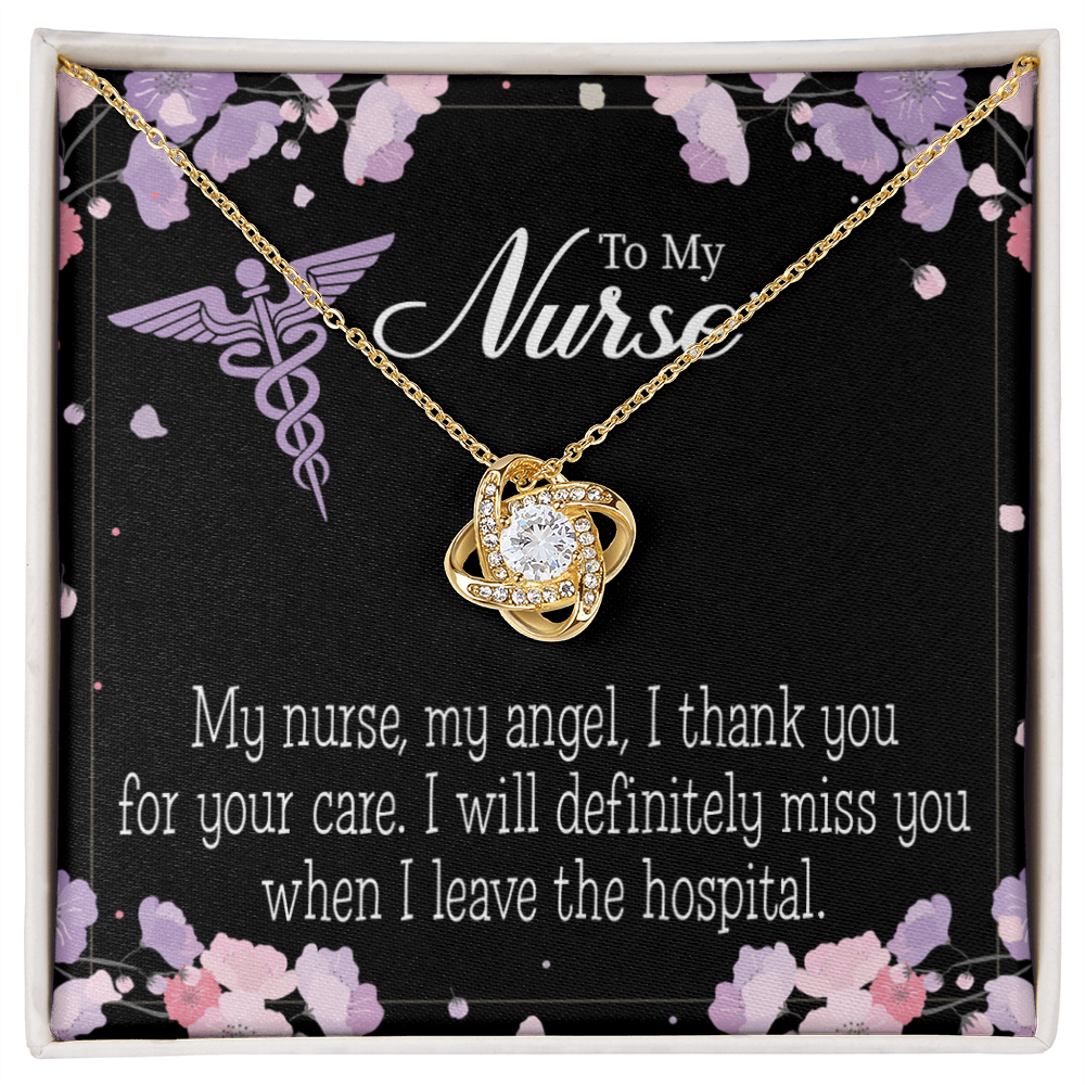 My Nurse My Angel Healthcare Medical Worker Nurse Appreciation Gift Infinity Knot Necklace Message Card-Express Your Love Gifts