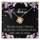 My Nurse My Angel Healthcare Medical Worker Nurse Appreciation Gift Infinity Knot Necklace Message Card-Express Your Love Gifts
