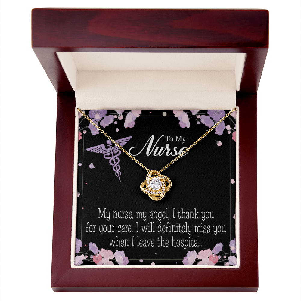 My Nurse My Angel Healthcare Medical Worker Nurse Appreciation Gift Infinity Knot Necklace Message Card-Express Your Love Gifts