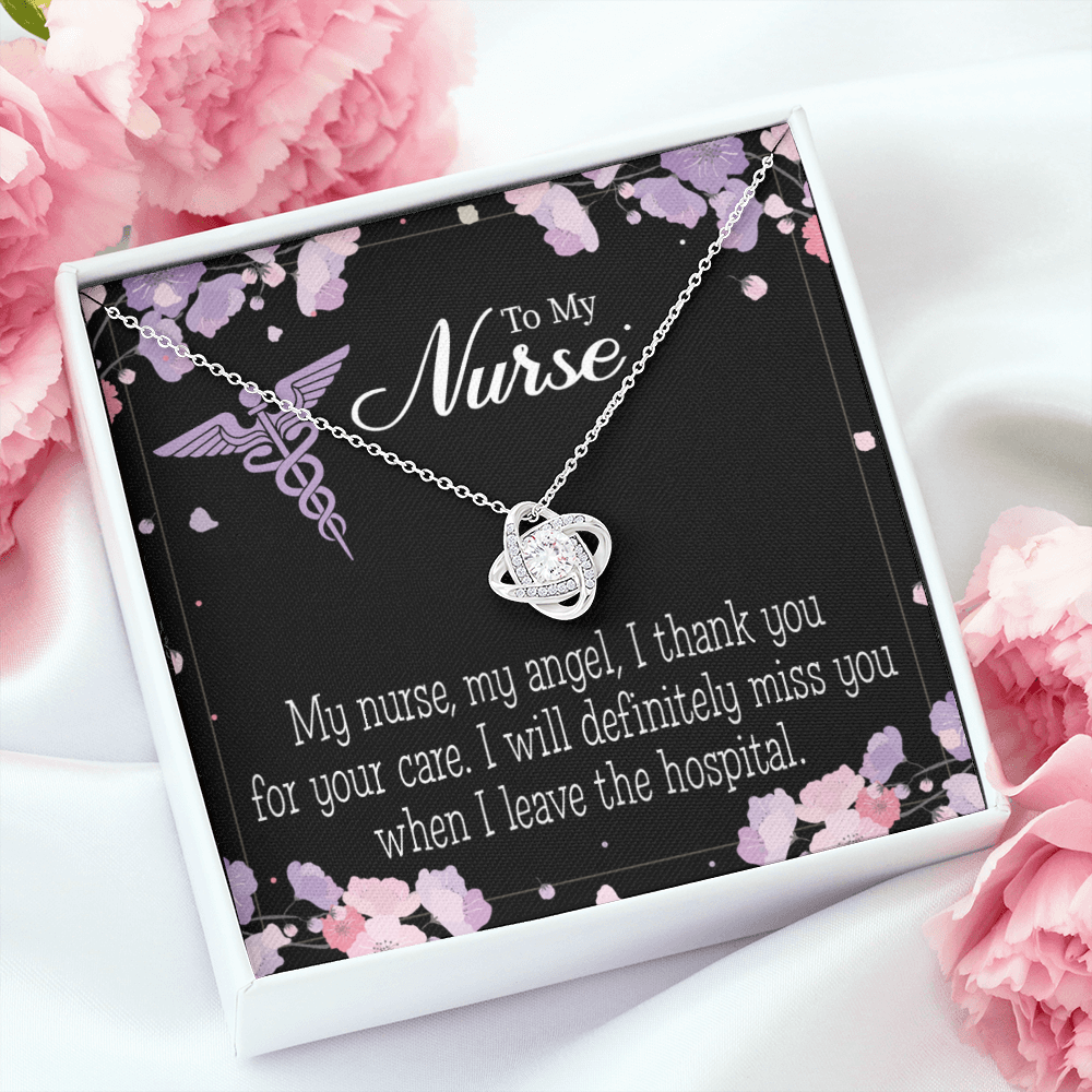 My Nurse My Angel Healthcare Medical Worker Nurse Appreciation Gift Infinity Knot Necklace Message Card-Express Your Love Gifts