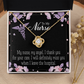 My Nurse My Angel Healthcare Medical Worker Nurse Appreciation Gift Infinity Knot Necklace Message Card-Express Your Love Gifts