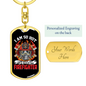 My Own Firefighter Keychain Stainless Steel or 18k Gold Dog Tag Keyring-Express Your Love Gifts