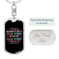 My Police Mom Is My World Keychain Stainless Steel or 18k Gold Dog Tag Keyring-Express Your Love Gifts