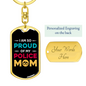My Police Mom Keychain Stainless Steel or 18k Gold Dog Tag Keyring-Express Your Love Gifts