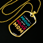 My Police Mom Necklace Stainless Steel or 18k Gold Dog Tag 24" Ball Chain-Express Your Love Gifts