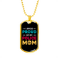 My Police Mom Necklace Stainless Steel or 18k Gold Dog Tag 24" Ball Chain-Express Your Love Gifts
