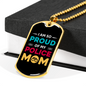 My Police Mom Necklace Stainless Steel or 18k Gold Dog Tag 24" Ball Chain-Express Your Love Gifts
