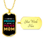 My Police Mom Necklace Stainless Steel or 18k Gold Dog Tag 24" Ball Chain-Express Your Love Gifts