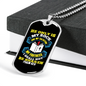 My Rock And My Salvation Psalm 62:6 Necklace Stainless Steel or 18k Gold Dog Tag 24"-Express Your Love Gifts
