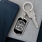 My Rock And Salvation Psalm 62:6 White Keychain Stainless Steel or 18k Gold Dog Tag Keyring-Express Your Love Gifts
