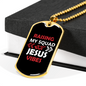 My Squad Jesus Christian Necklace Stainless Steel or 18k Gold Dog Tag 24" Chain-Express Your Love Gifts