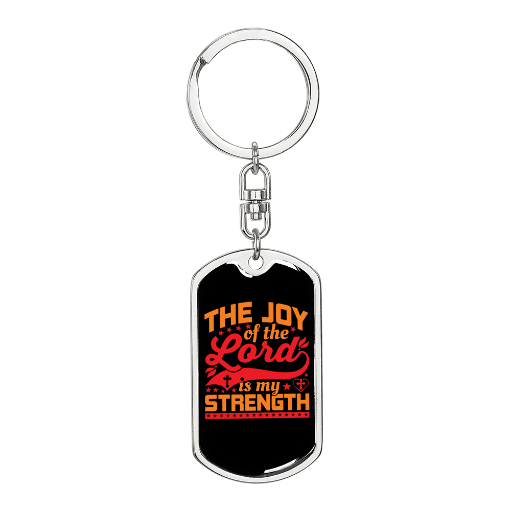 My Strength Keychain Stainless Steel or 18k Gold Dog Tag Keyring-Express Your Love Gifts