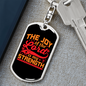 My Strength Keychain Stainless Steel or 18k Gold Dog Tag Keyring-Express Your Love Gifts