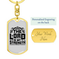 My Strength Psalm 28:7 Keychain Stainless Steel or 18k Gold Dog Tag Keyring-Express Your Love Gifts