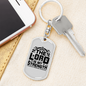 My Strength Psalm 28:7 Keychain Stainless Steel or 18k Gold Dog Tag Keyring-Express Your Love Gifts