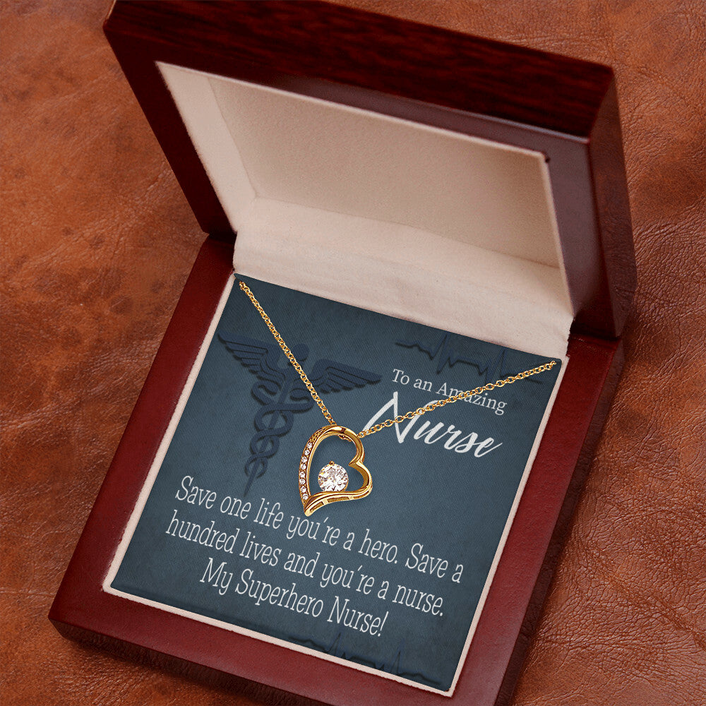 My Superhero Nurse! Healthcare Medical Worker Nurse Appreciation Gift Forever Necklace w Message Card-Express Your Love Gifts
