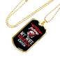 My Wife Fishing Necklace Stainless Steel or 18k Gold Dog Tag 24" Chain-Express Your Love Gifts
