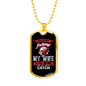 My Wife Fishing Necklace Stainless Steel or 18k Gold Dog Tag 24" Chain-Express Your Love Gifts