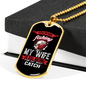 My Wife Fishing Necklace Stainless Steel or 18k Gold Dog Tag 24" Chain-Express Your Love Gifts