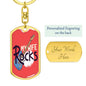 My Wife Rocks Keychain Dog Tag Stainless Steel or 18k Gold-Express Your Love Gifts