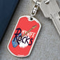 My Wife Rocks Keychain Dog Tag Stainless Steel or 18k Gold-Express Your Love Gifts