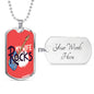 My Wife Rocks Necklace Stainless Steel or 18k Gold Dog Tag 24" Chain-Express Your Love Gifts