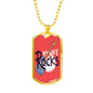 My Wife Rocks Necklace Stainless Steel or 18k Gold Dog Tag 24" Chain-Express Your Love Gifts