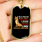 My World is My German Shepherd Necklace Stainless Steel or 18k Gold Dog Tag 24" Chain-Express Your Love Gifts