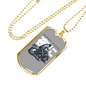 Naito Raider Biker Necklace Stainless Steel or 18k Gold Dog Tag 24"-Express Your Love Gifts