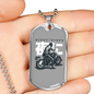 Naito Raider Biker Necklace Stainless Steel or 18k Gold Dog Tag 24"-Express Your Love Gifts