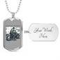 Naito Raider Biker Necklace Stainless Steel or 18k Gold Dog Tag 24"-Express Your Love Gifts