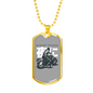 Naito Raider Biker Necklace Stainless Steel or 18k Gold Dog Tag 24"-Express Your Love Gifts