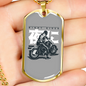 Naito Raider Biker Necklace Stainless Steel or 18k Gold Dog Tag 24"-Express Your Love Gifts